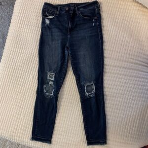 Abercrombie & Fitch Dark Blue Distressed Skinny Jeans